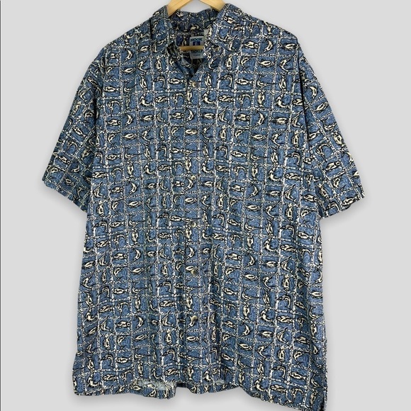 Hook & Tackle Outfitters Button Down Fish All Over Print Shirt Men’s Size XL - Picture 3 of 7
